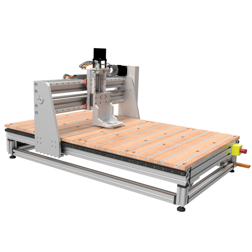 3D-Bild mit bewegten Achsen der Eigenbau-CNC-Portalfräse