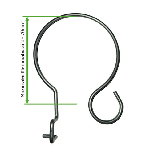 Maximaler Klemmabstand der Federklammer S-Fix-40