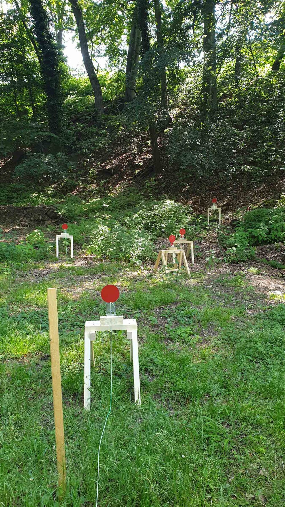 Fallscheibe SP15 in verschiedenen Anordnungen im Action-Air Parcours