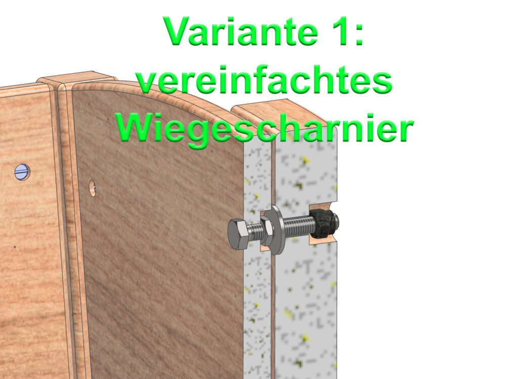 3D-Schnittansicht des vereinfachten Wiegescharniers