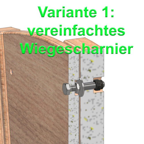 3D-Schnittansicht des vereinfachten Wiegescharniers