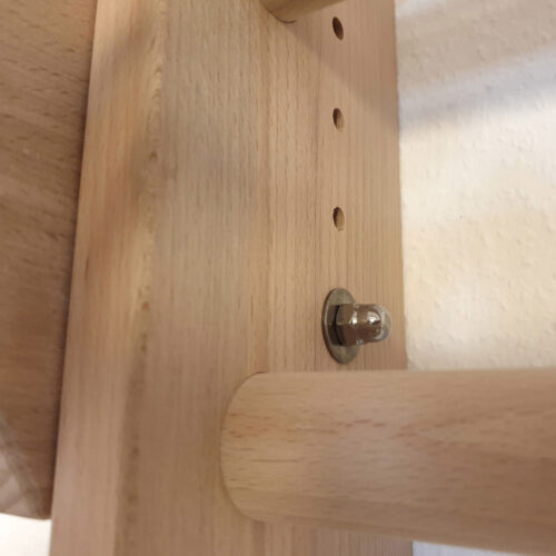 Befestigung des Ausleger an der selbstgebauten Sprossenwand