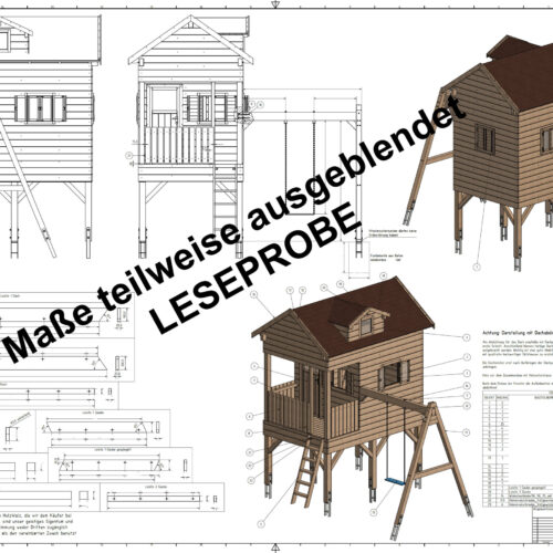Auszug aus dem Bauplan für ein selbstgebautes Stelzenhaus