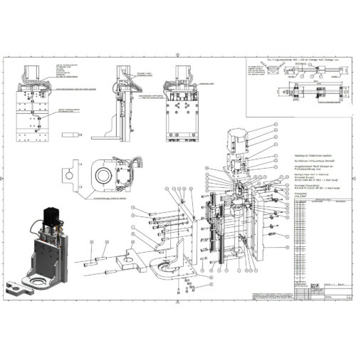 Beispiel Zeichnung aus dem Bauplan der selbstgebauten CNC-Portalfräse